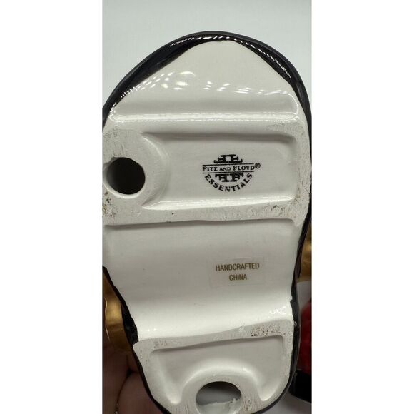 Fitz and Floyd Santa's Sweets Candy Cookies Boots Candleholders Set of 2 - Picture 7 of 9